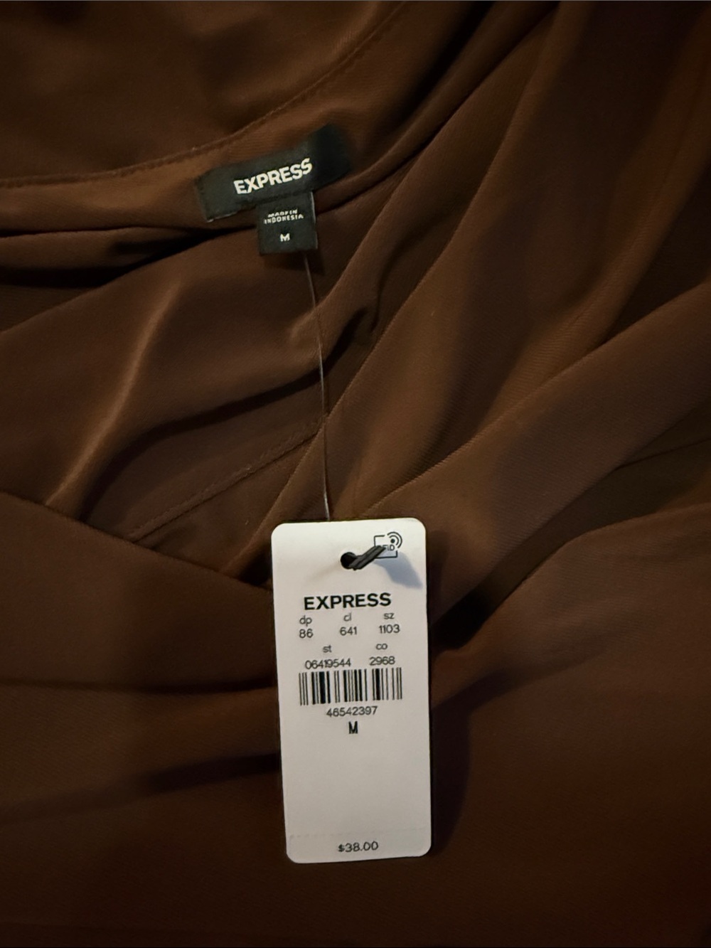 Express Brown Asymmetrical Draped Skirt - Picture 2 of 3